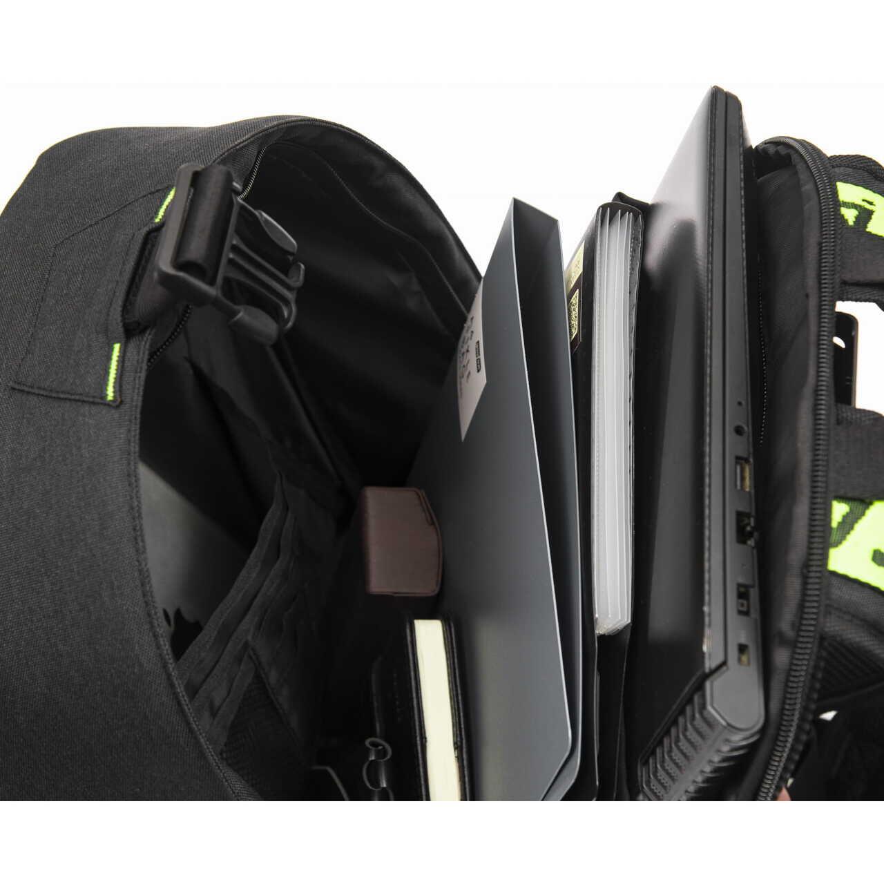 Rucsac turistic JUMI, negru, 21L, pentru laptop 15,6", 5 compartimente