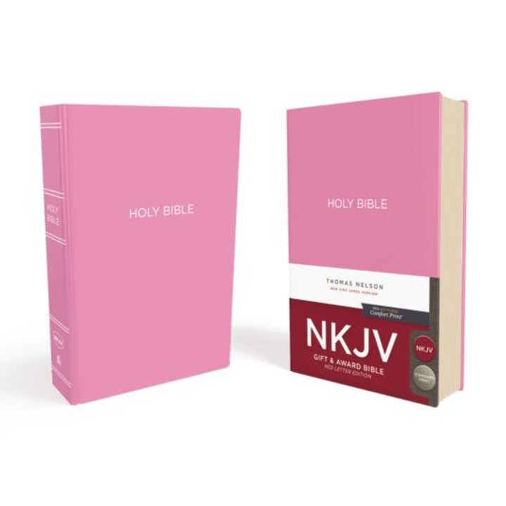 Nkjv, Gift And Award Bible, Leather-look, Pink, Red Letter Edition - Thomas Nelson