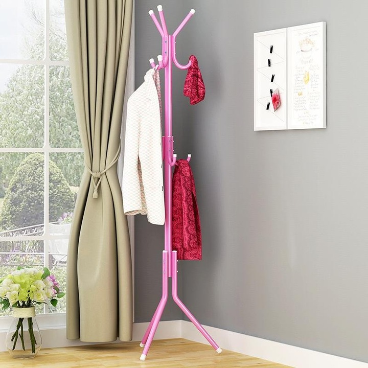 Cuier de tip pom, metalic, 175*45 cm. Roz