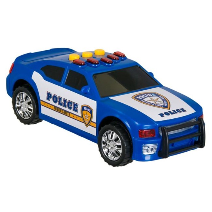 Vehicul jucarie Antbro® masina de politie albastra cu lumini si sunete, 16 cm