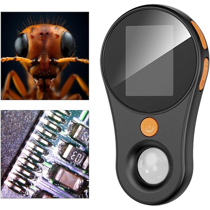 Digitális mikroszkóp, WALALLA, 2 hüvelykes, 500x, 8 LED, elektronikai javításhoz, 32M tárhellyel