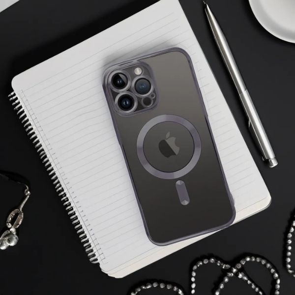 Husa si Folie Protectie pentru iPhone 16 Pro Max, TPU, Protectie si pentru Camera, MagSafe, Anti-Alunecare, Anti-Galbenire, Transparenta cu Margine Neagra