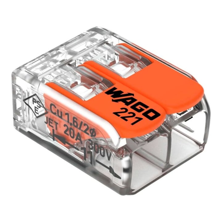 Conector Wago 221-412, 2 fire, 0.2-4 mmp, set 16 bucati