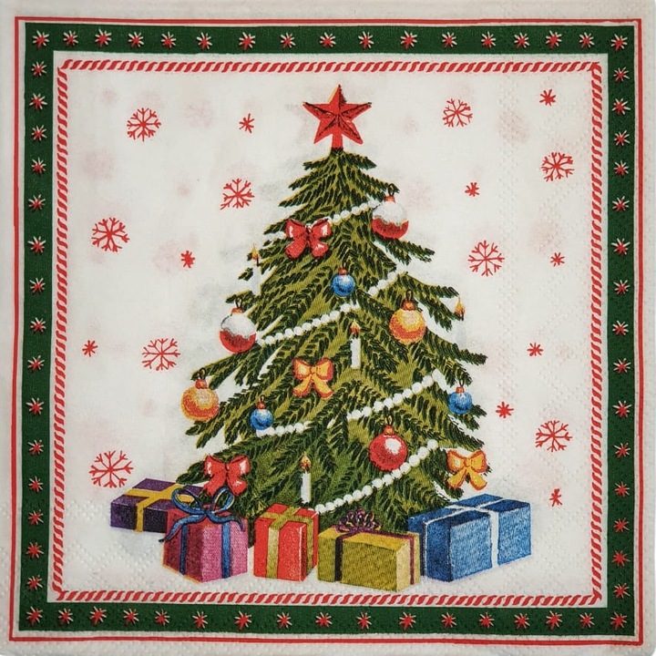 Set 20 servetele de masa craciun, 33 x 33 cm, 3 straturi, model BSC