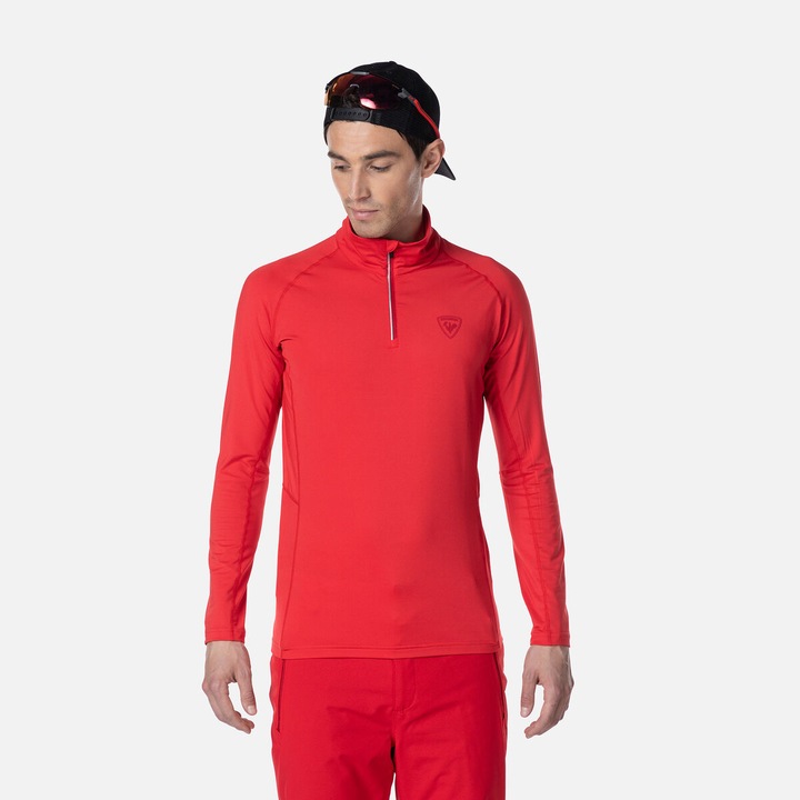 Bluza sport Rossignol Classique, cu fermoar, pentru barbati, rosu, L, Rosu