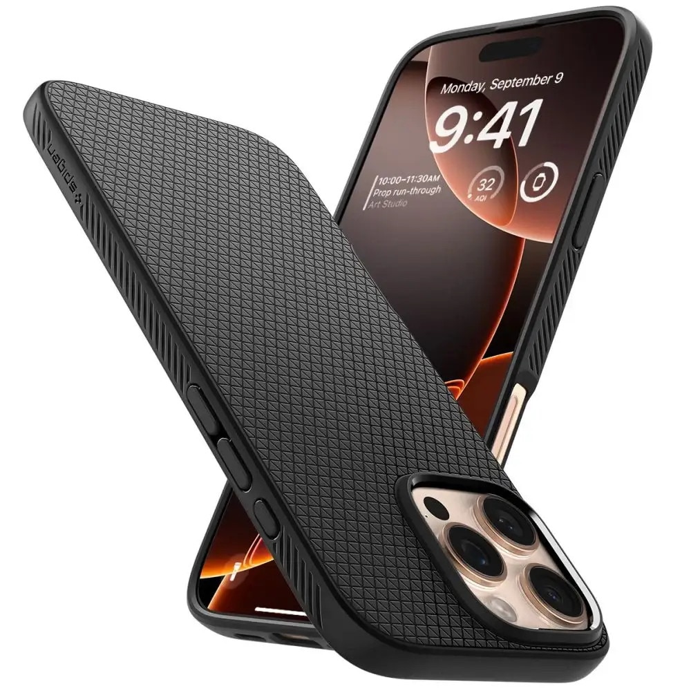 Carcasa Spigen Liquid Air compatibila cu iPhone 16 Pro Matte Black