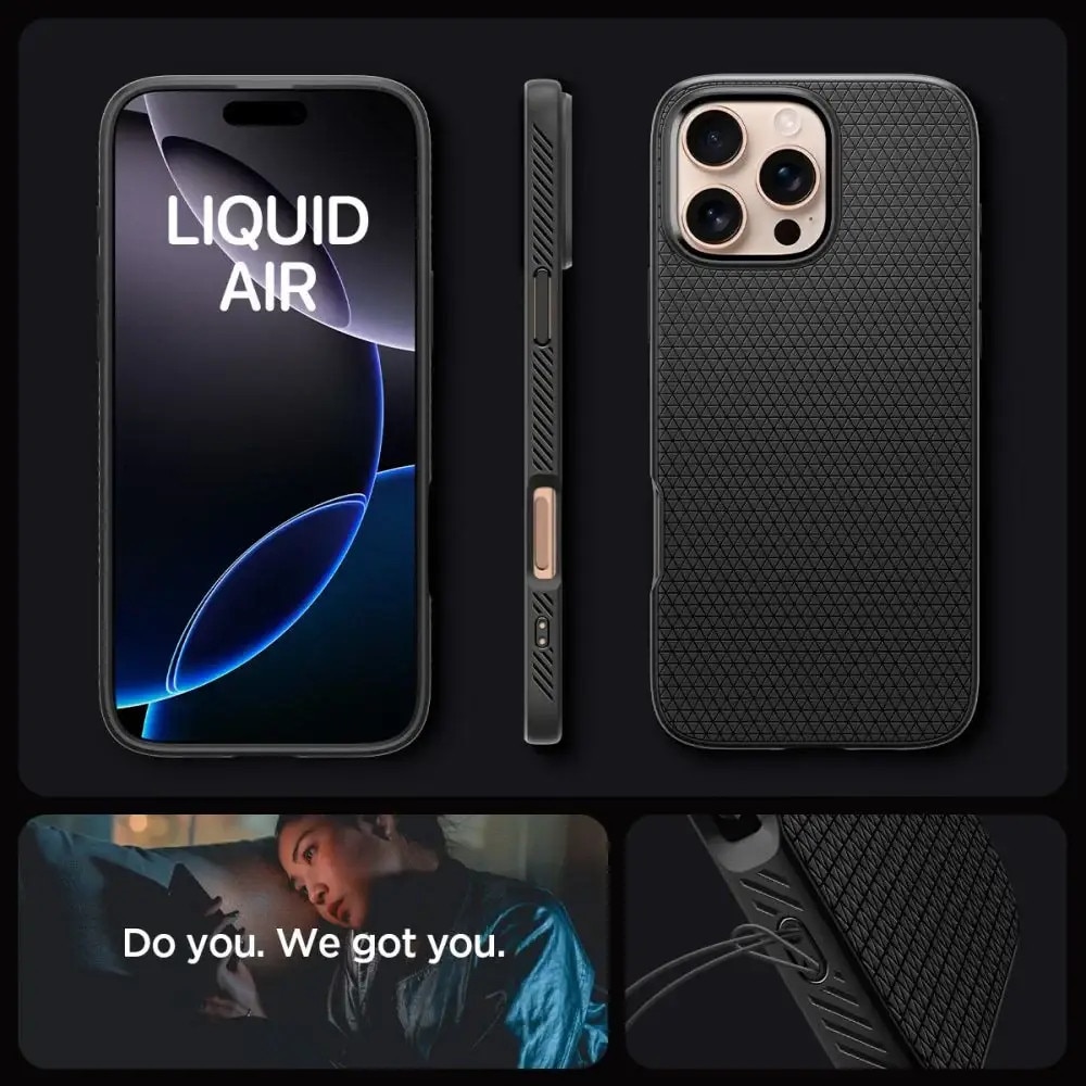 Carcasa Spigen Liquid Air compatibila cu iPhone 16 Pro Matte Black