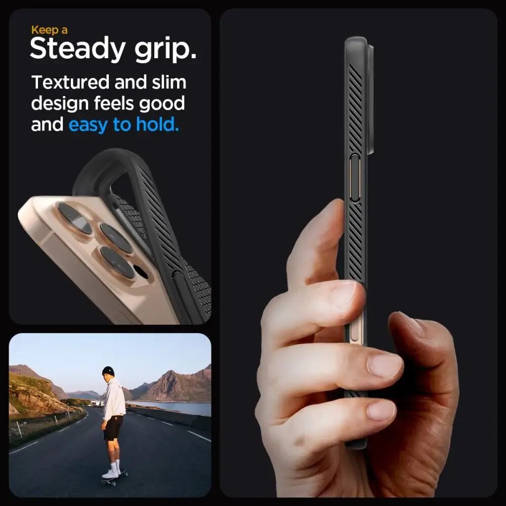 Carcasa Spigen Liquid Air compatibila cu iPhone 16 Pro Matte Black