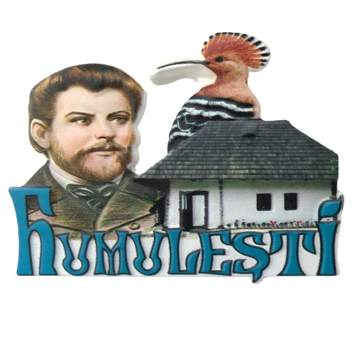 Magnet de frigider din rasina cu Humulesti 8X6 cm