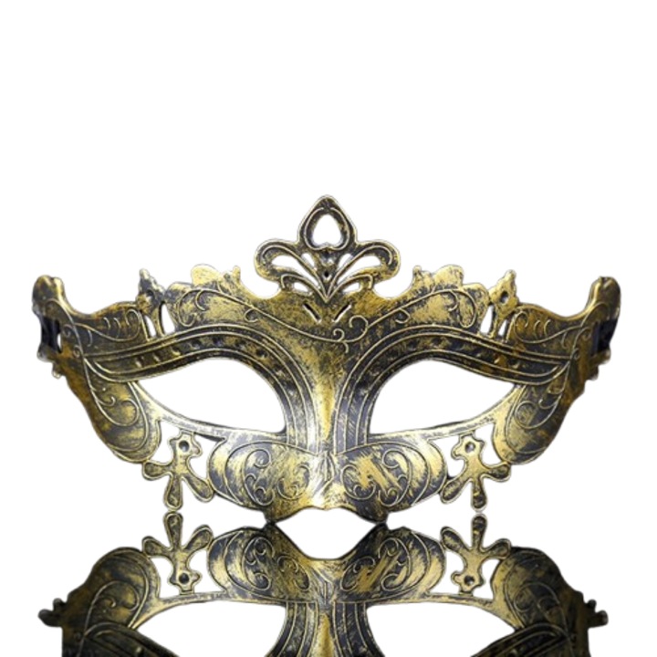 Masca retro pentru carnaval, jumatate de fata, auriu deschis,, Masca romana, imitatie masca de bronz, masca de petrecere, masca istorica, unisex, masca de Halloween, joc de rol