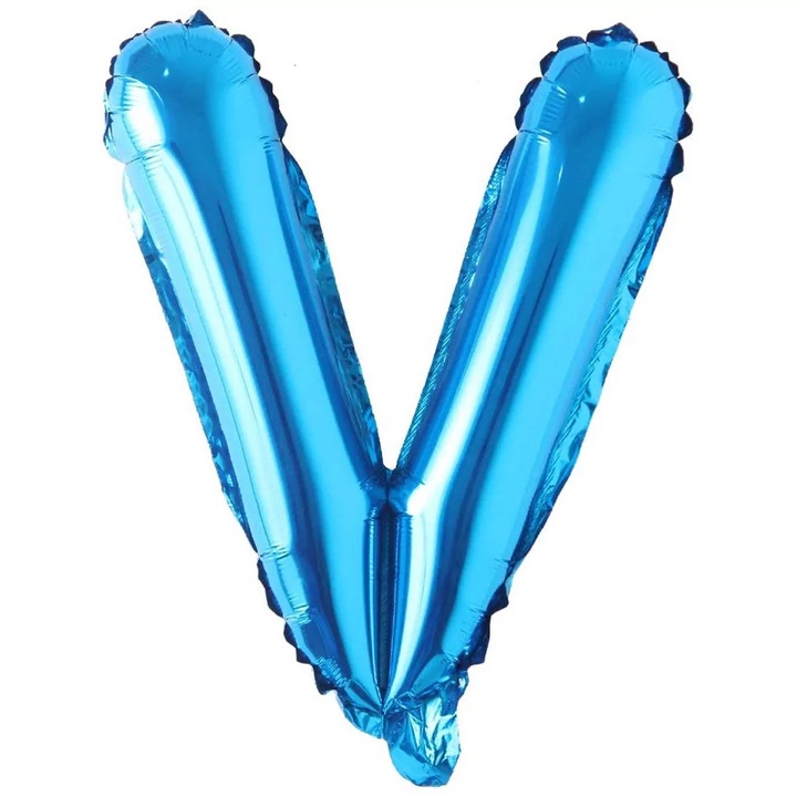 Balon folie in forma de litera, 40 cm, Albastru, Litera V