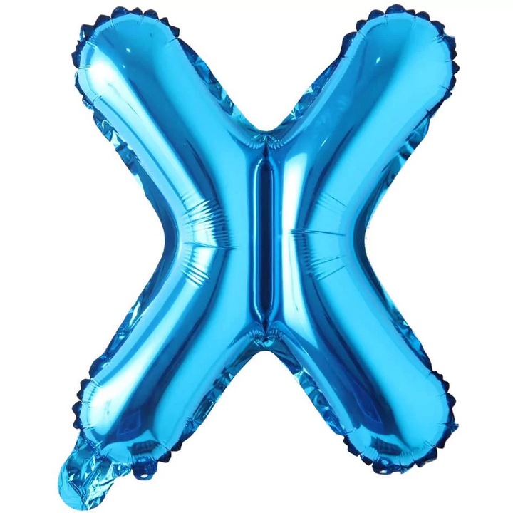 Balon folie in forma de litera, 40 cm, Albastru, Litera X