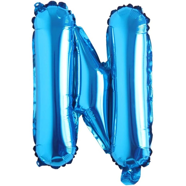Balon folie in forma de litera, 40 cm, Albastru, Litera N