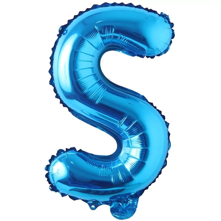 Balon folie in forma de litera, 40 cm, Albastru, Litera S