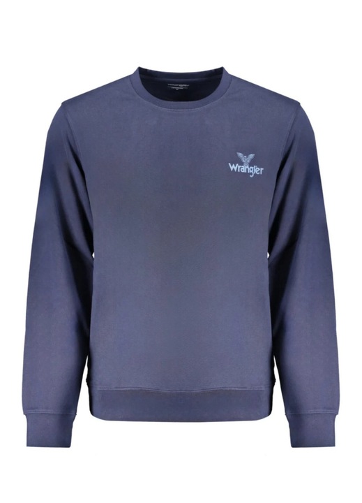 Bluza barbati cu logo fara fermor, Regular fit, la baza gatului, Negru, Bleumarin