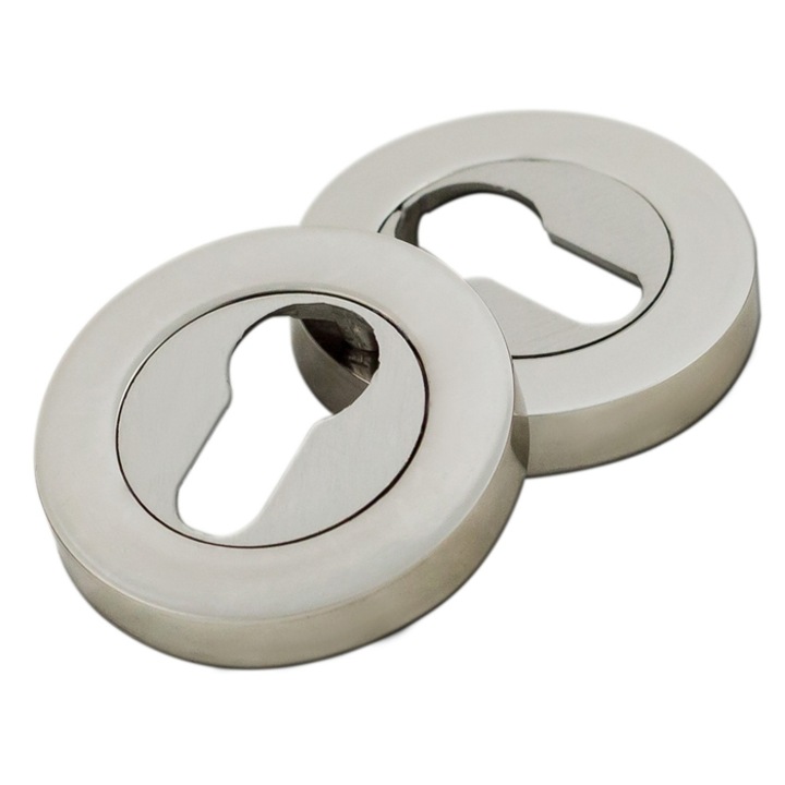 Rozeta rotunda pentru usa interior, Arta door, aliaj metalic, cromat, 55 mm