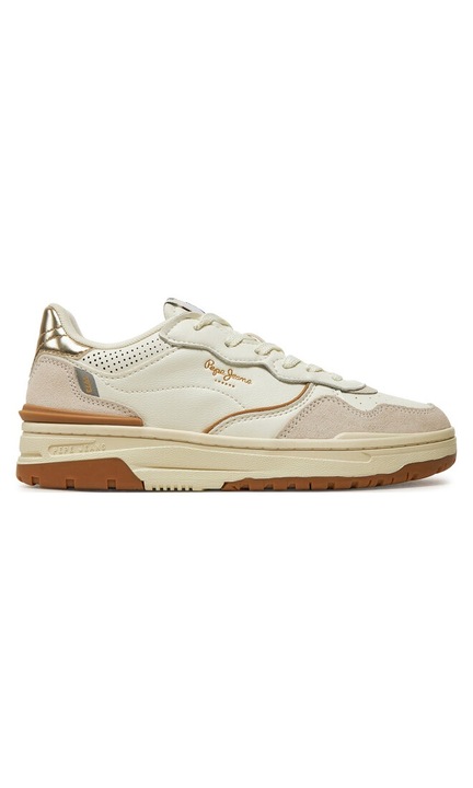 Sneakers PLS00024 Alb, Pepe Jeans, Piele ecologica