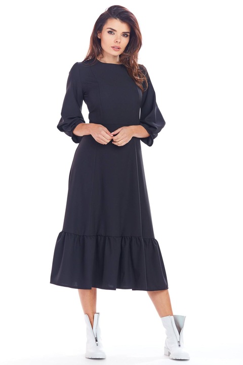 Rochie A345, Awama, Poliester/Elastan, Negru