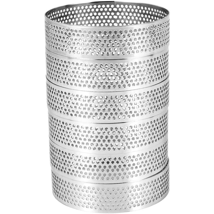 Set 8 forme rotunde din otel inoxidabil, 8cm, argintii