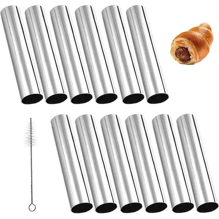 Комплект форми за каноли от неръждаема стомана за многократна употреба, незалепващи, за домашно печене, идеални за начинаещи и професионалисти