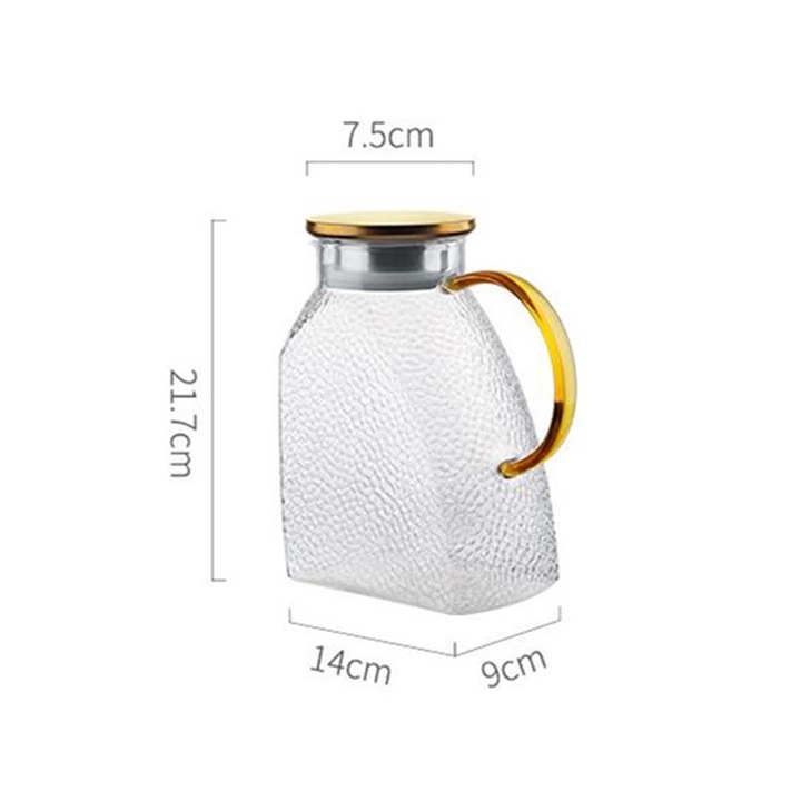 Vízforraló, Boroszilikát üveg, Hőálló -10°C-110°C, 1800 ml, átlátszó