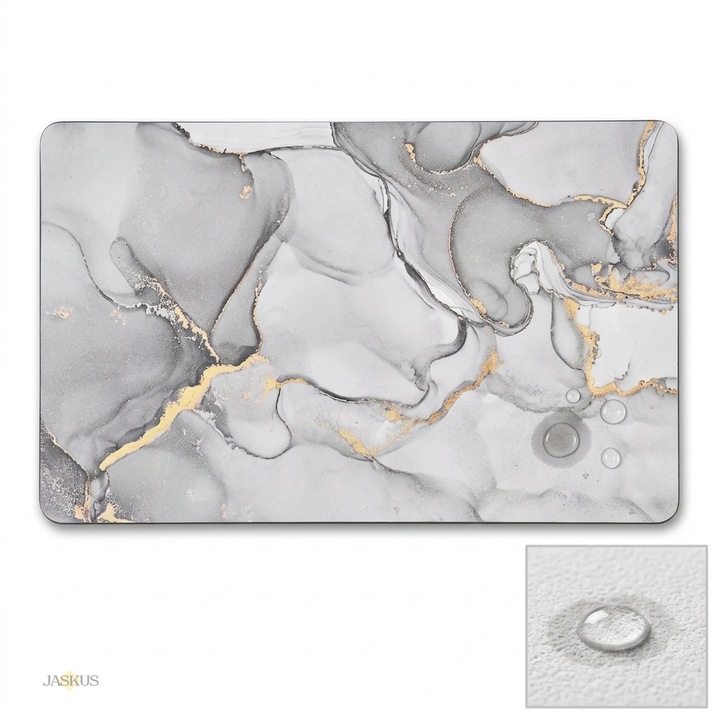 Covor de Baie Universal, Jaskus®, Spuma de Silicon si Diatom, Ultra Absorbant, Antiderapant, 50x80 cm, Model Marmura Alba