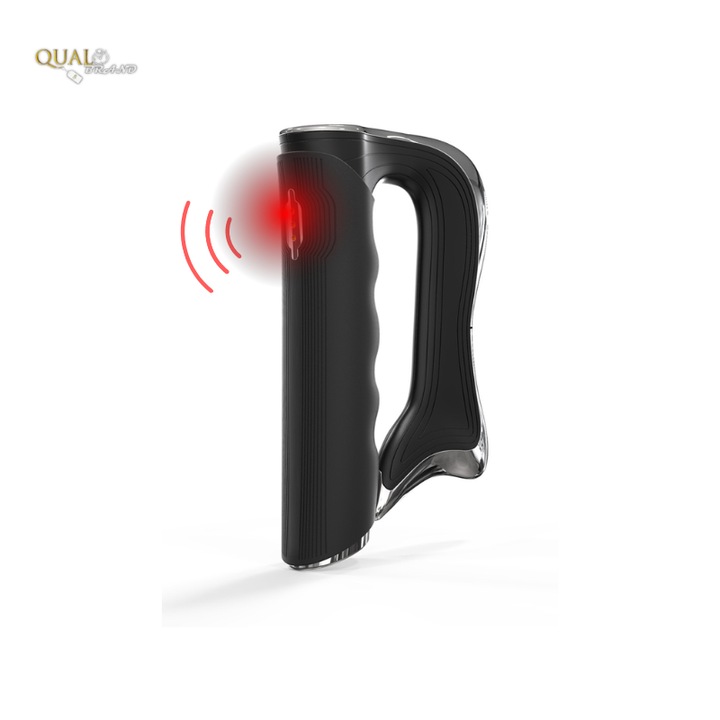 Aparat Masaj Fascia QUAL BRAND® cu vibratii, 3 niveluri de intensitate, Pentru Masaj de Calmare Al Intregului Corp, Lamela din aliaj de zinc, Incarcare USB-C, Negru