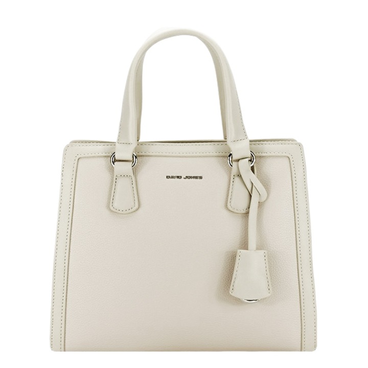 Geanta David Jones Paris 16, Crem, 28x22x11