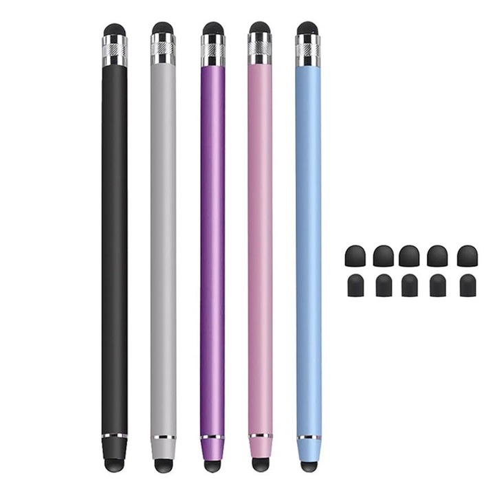 Stylus universal, Rqiurpn, set de 5, varfuri de 7mm si 5mm, multicolor, 14.2cm