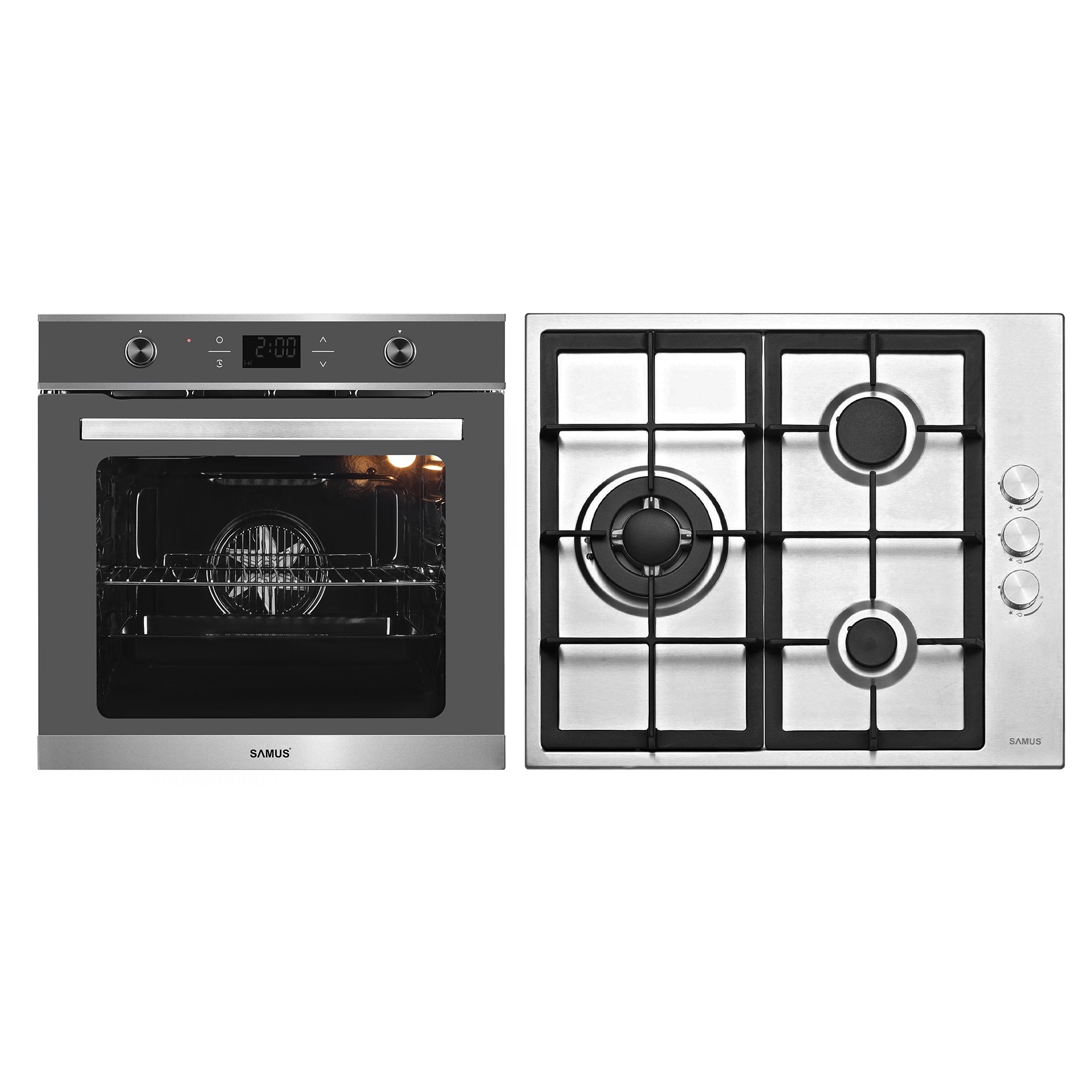 Pachet Samus Cuptor incorporabil SC626GDX9 GRAY, 75 L, 2800