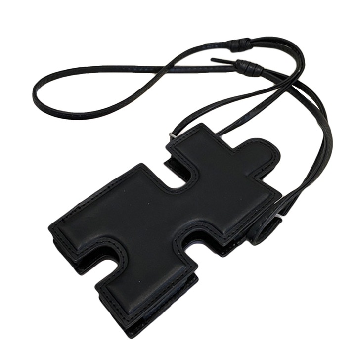 Jormftte válltáska telefonhoz, PU bőr, hosszú pánt, fekete, kicsi