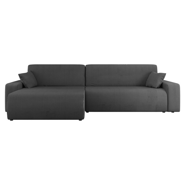 Coltar cu functie de dormit Easton Maxi Reiat, MIRJAN24, antracit, 145x274x82 cm