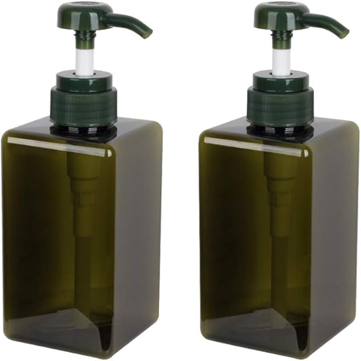 2 db folyékony szappanadagoló készlet, 450 ml mosószer fürdőszobákba, konyhákba, szállodákba, éttermekbe, nyilvános helyekre, újrafelhasználható, műanyag, fekete-zöld