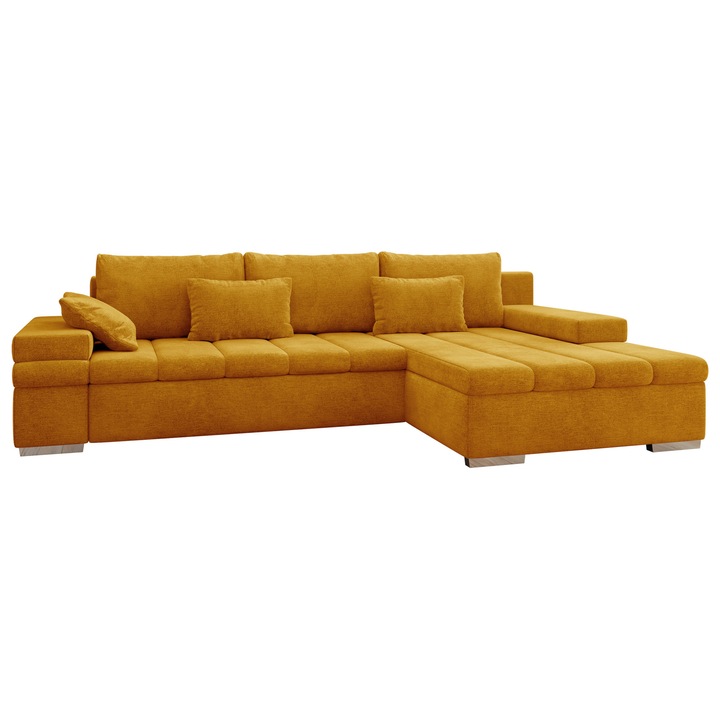 Coltar rabatabil Kanton, MIRJAN24, dreapta, galben, 175x310x83 cm
