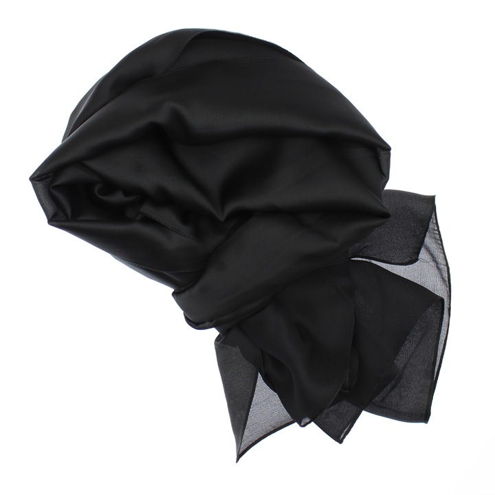 Esarfa de dama, Buticcochet, matase, 180 x 90 cm, Negru - ES2685