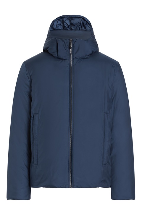 CALVIN KLEIN, Kapucnis cipzáros télikabát, Tengerészkék, 2XL