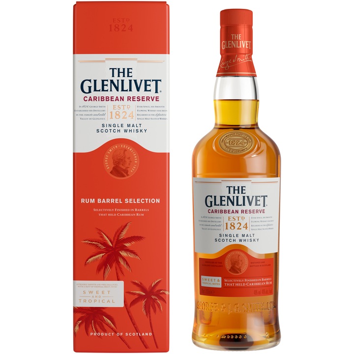 Whisky The Glenlivet Caribbean Reserve, 40%, 0.7L, Cutie