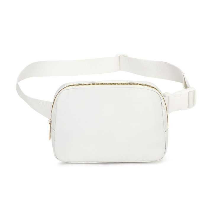 Sport övtáska, deréktáska, állítható pánttal, vízálló, 21.1x13.5cm, törtfehér