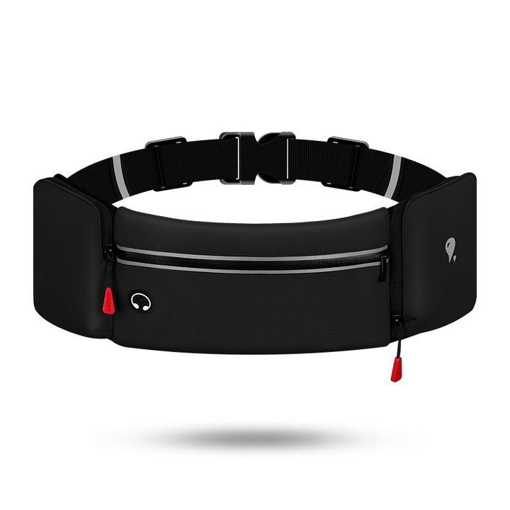 Futótáska palacktartóval, 3 zsebbel, vízálló anyag, állítható méretek 58x130cm