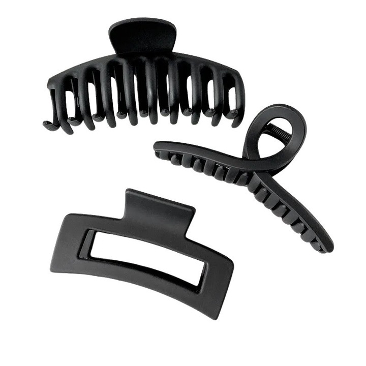 Set 3 clame de par, model simplu si elegant, 3 Modele diferite Nerge, 4x11cm