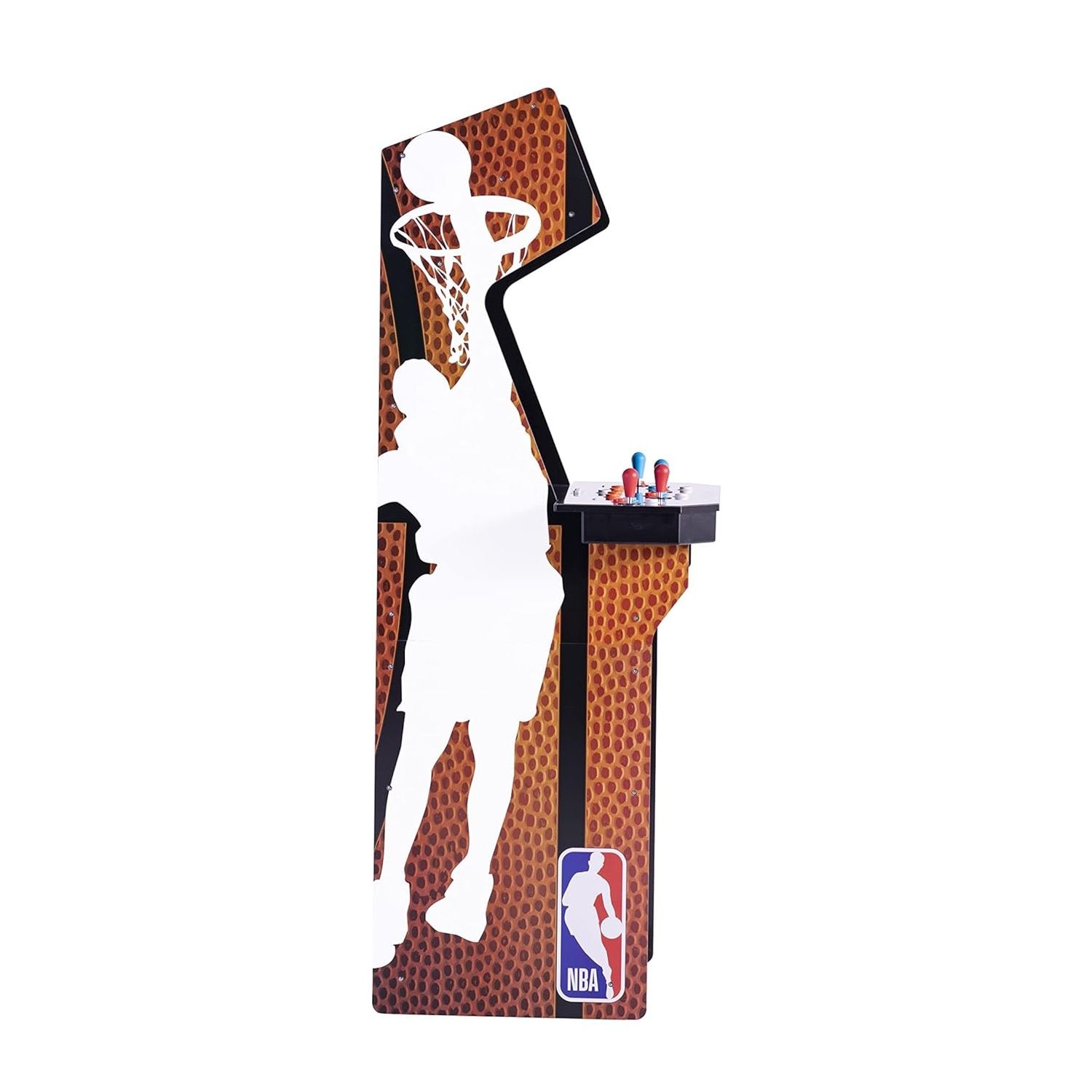 Consola verticala 3 jocuri ARCADE1UP, NBA Jam: Shaq Edition, H 170 cm, display color 19 inch, iluminare Marquee, difuzor extern, volum ajustabil, protectie anti-rasturnare, comenzi arcade real-feel, multicolor