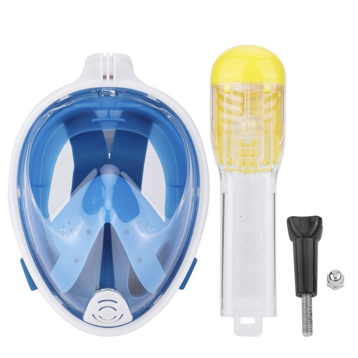 Ochelari de protectie anti-aburire pentru scufundari, SMACO, cu tub de respiratie si suport pentru camera