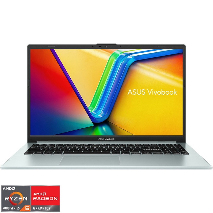 Лаптоп ASUS VivoBook Go 15 L1504FA, AMD Ryzen™ 5 7520U, 15.6", Full HD, IPS, 8GB, 512GB SSD, AMD Radeon™ Graphics, No OS, Green Gray