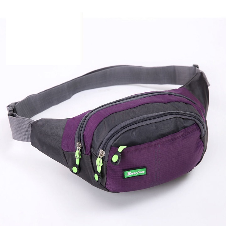 Többfunkciós, vízálló sporttáska, kültéri futáshoz, lila