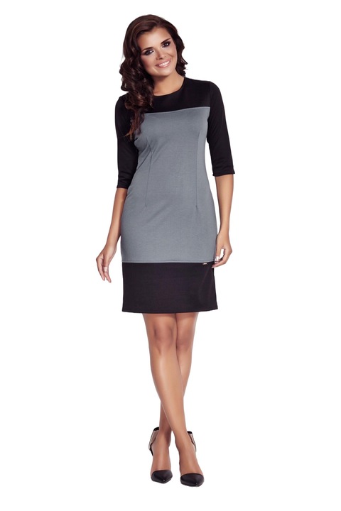 Rochie A078, Awama, Poliester/Elastan, Negru/Albastru
