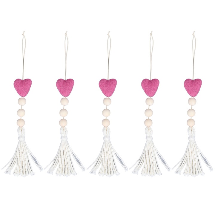 5 darab bohémszínű szív alakú kulcstartó, könnyű, színes, otthon, autó, fal díszítésére, lila