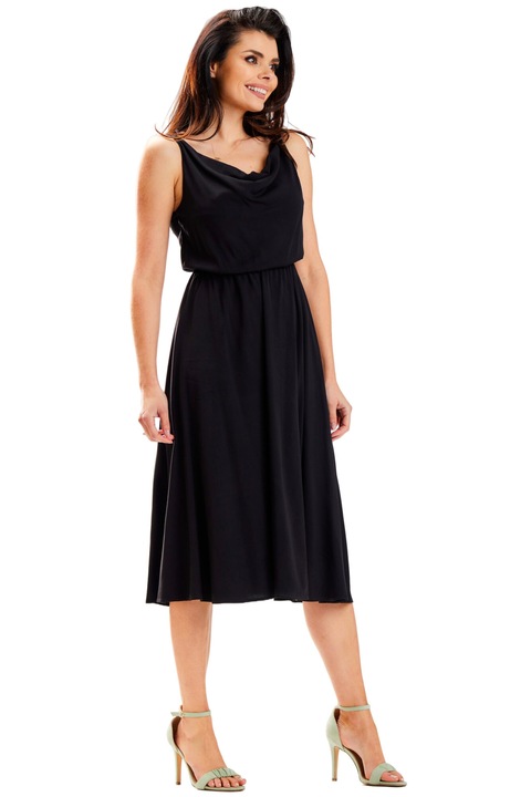 Rochie A579, Awama, Viscoza/Poliester, Negru