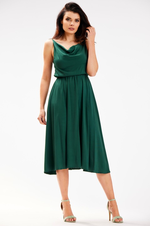 Rochie A579, Awama, Viscoza/Poliester, Verde
