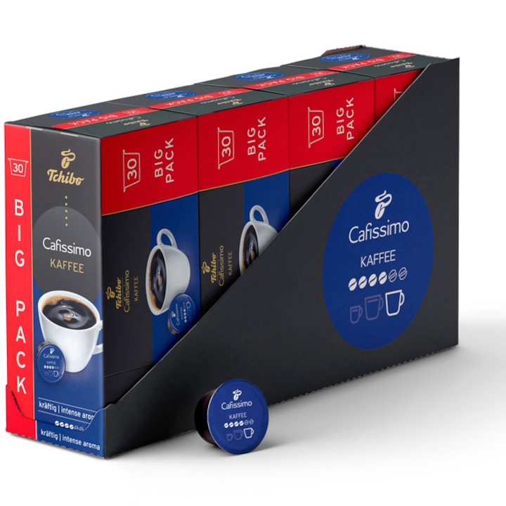 Кафе на капсули, Tchibo Cafissimo Kaffee Intense Aroma, 30 бр, голяма опаковка, 225 g