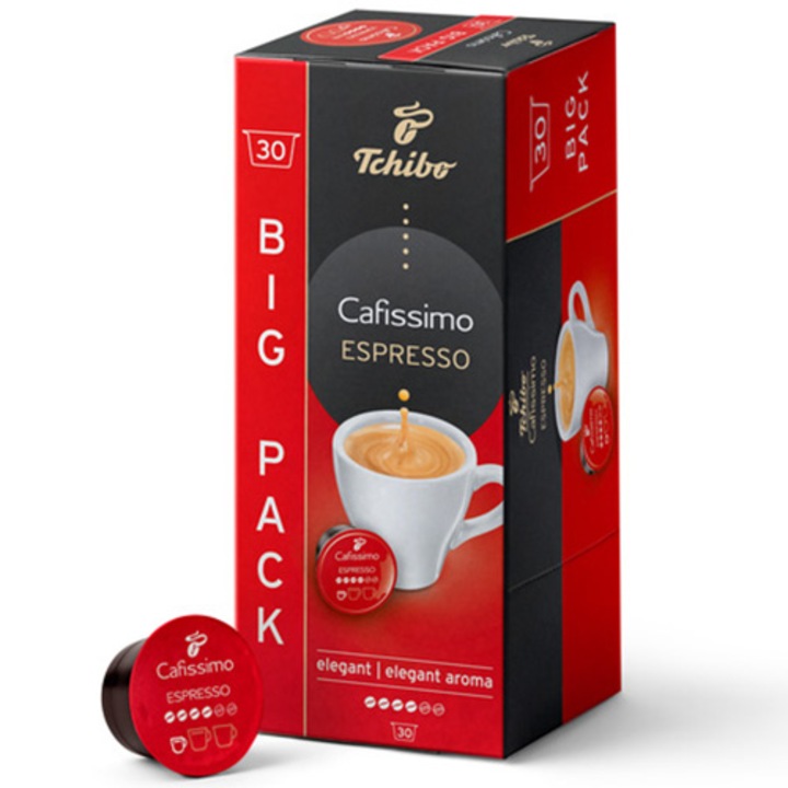 Cafea capsule, Tchibo Cafissimo Espresso Elegant Aroma, 30 buc, big pack, 210 g